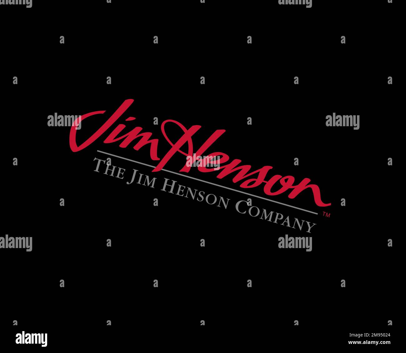 The Jim Henson Company, logo pivoté, fond noir B Banque D'Images