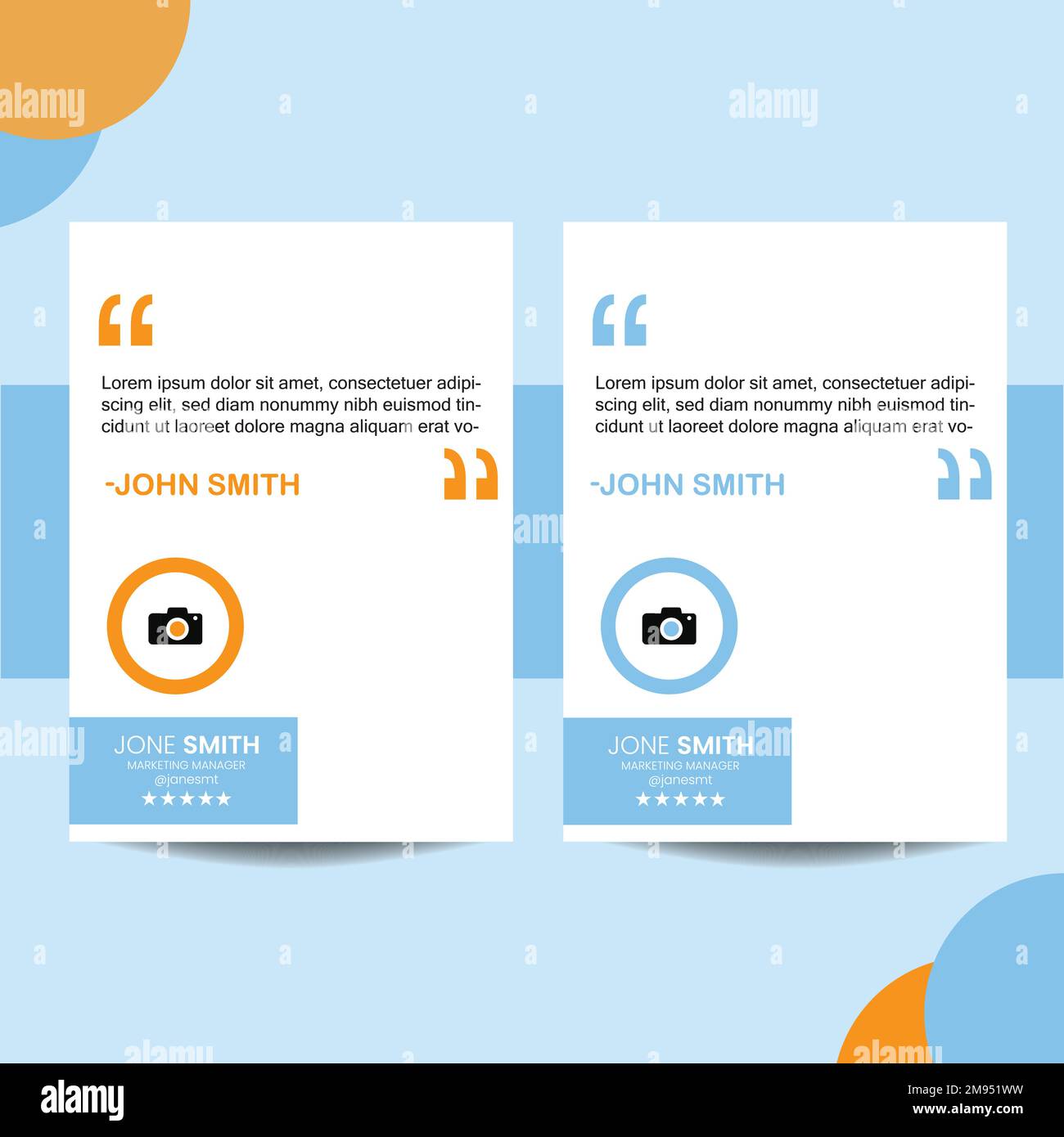 Modèle de bannière Web pour les commentaires des clients sur les médias sociaux. Modèle de réseaux sociaux de commentaires des clients. Illustration de Vecteur