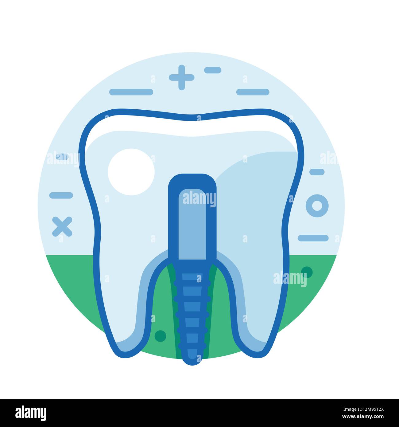 Icône implant prothèse dentaire dans Line Art Illustration de Vecteur