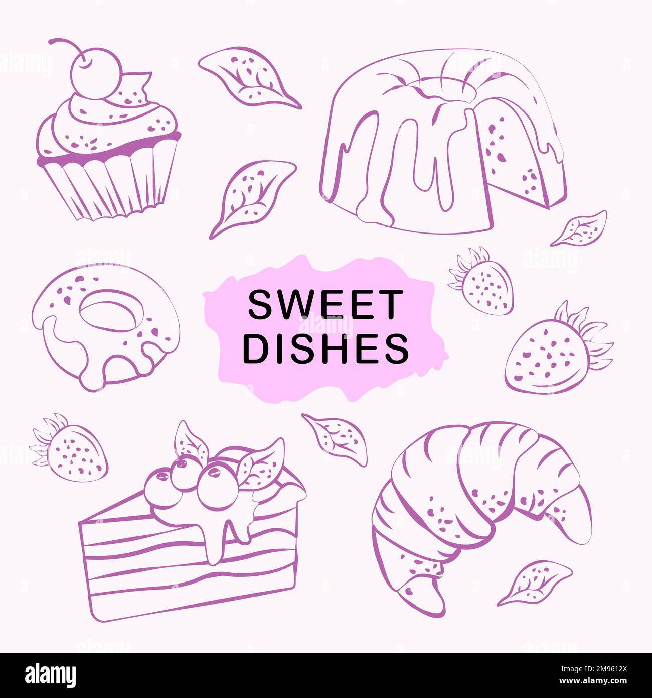 illustration de vecteur de nourriture douce gâteau tarte aux fraises Illustration de Vecteur