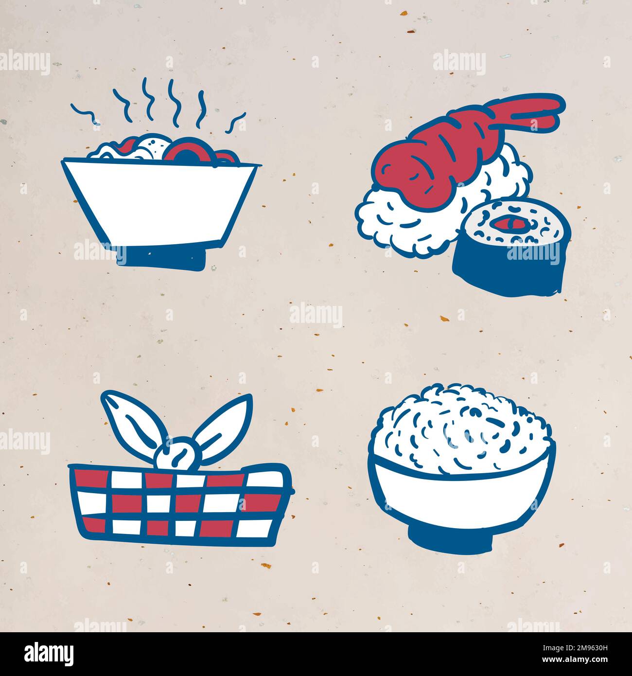 Vecteur de l'ensemble alimentaire japonais Illustration de Vecteur