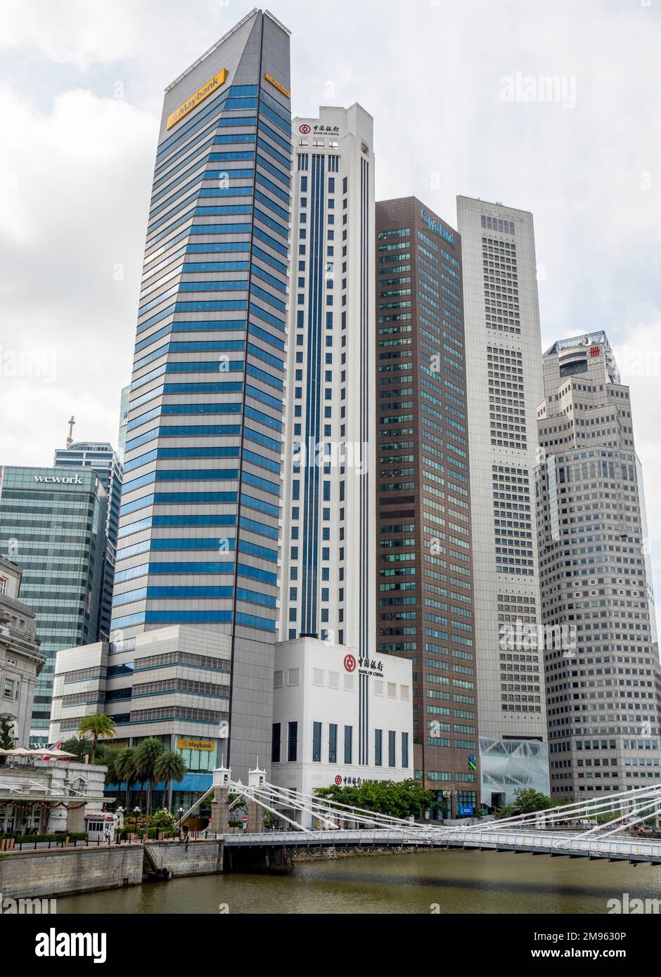 Tours de bureaux dans le quartier des affaires de Singapour Banque D'Images