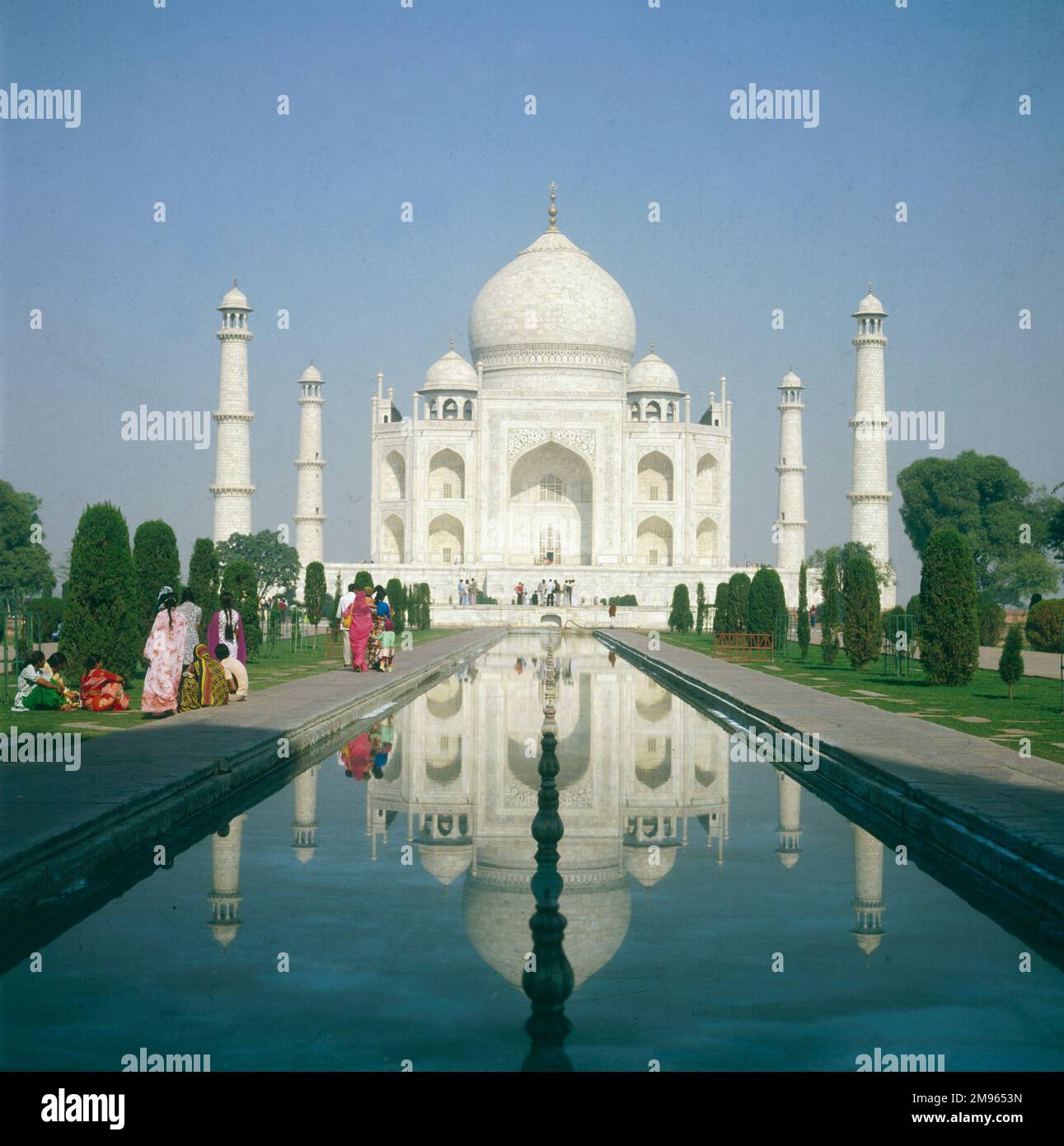 Vue sur le Taj Mahal. Banque D'Images