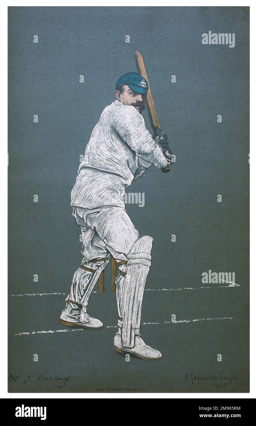 Joe Darling - Capitaine de l'équipe australienne d'essais. En moyenne 41 contre l'Angleterre dans le côté itinérant de 1899 Banque D'Images