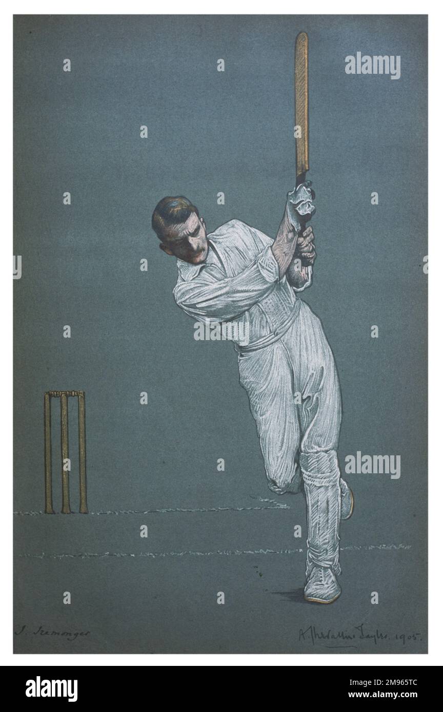 James Iremonger - cricketer pour le Nottinghamshire, qui a également joué à l'Association football pour le comté de Notts en tant que full back gagnant un plafond d'Angleterre contre l'Ecosse en 1901 Banque D'Images