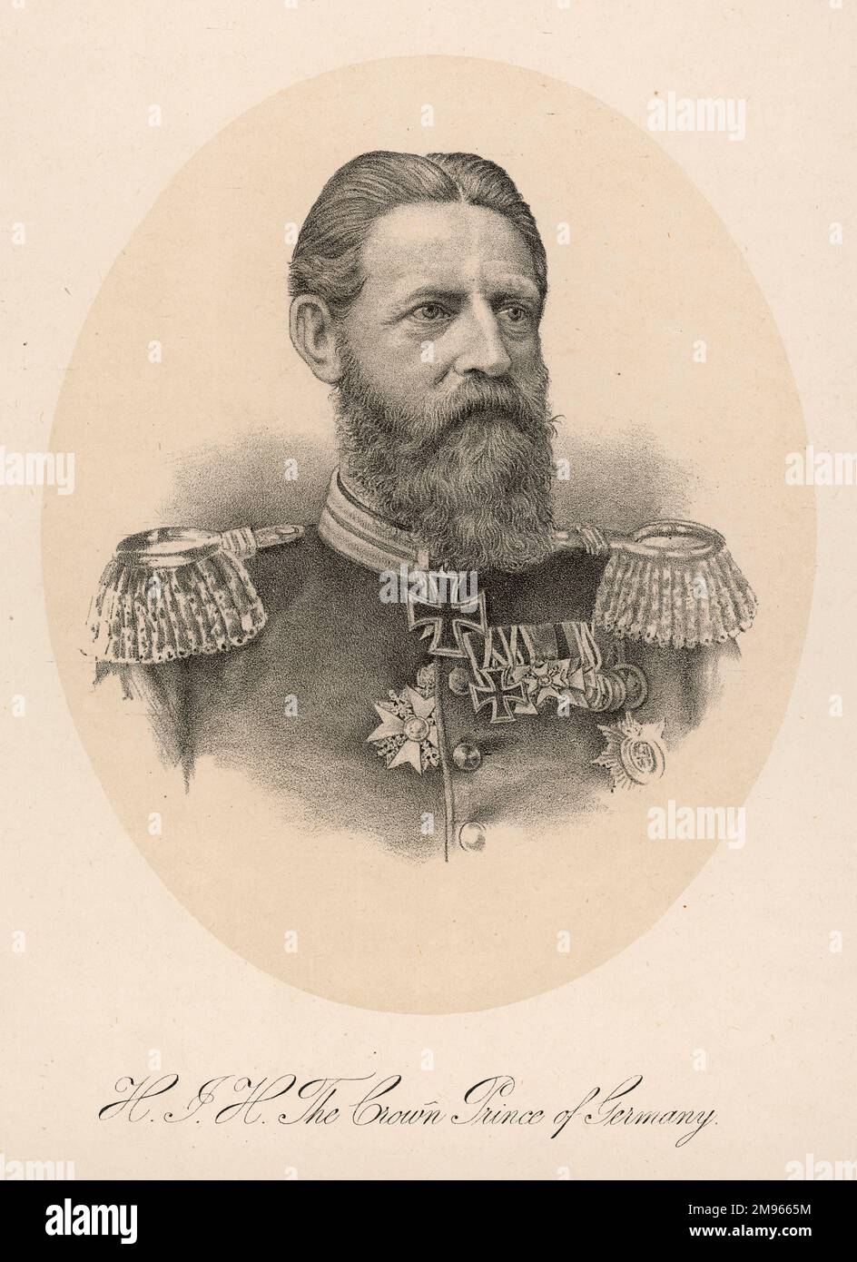 FRIEDRICH WILHELM l'avenir Friedrich III de l'Allemagne alors que toujours prince héritier de l'Allemagne. Marié à la princesse Vicky de GB, il est mort après avoir régné seulement 3 mois. Banque D'Images
