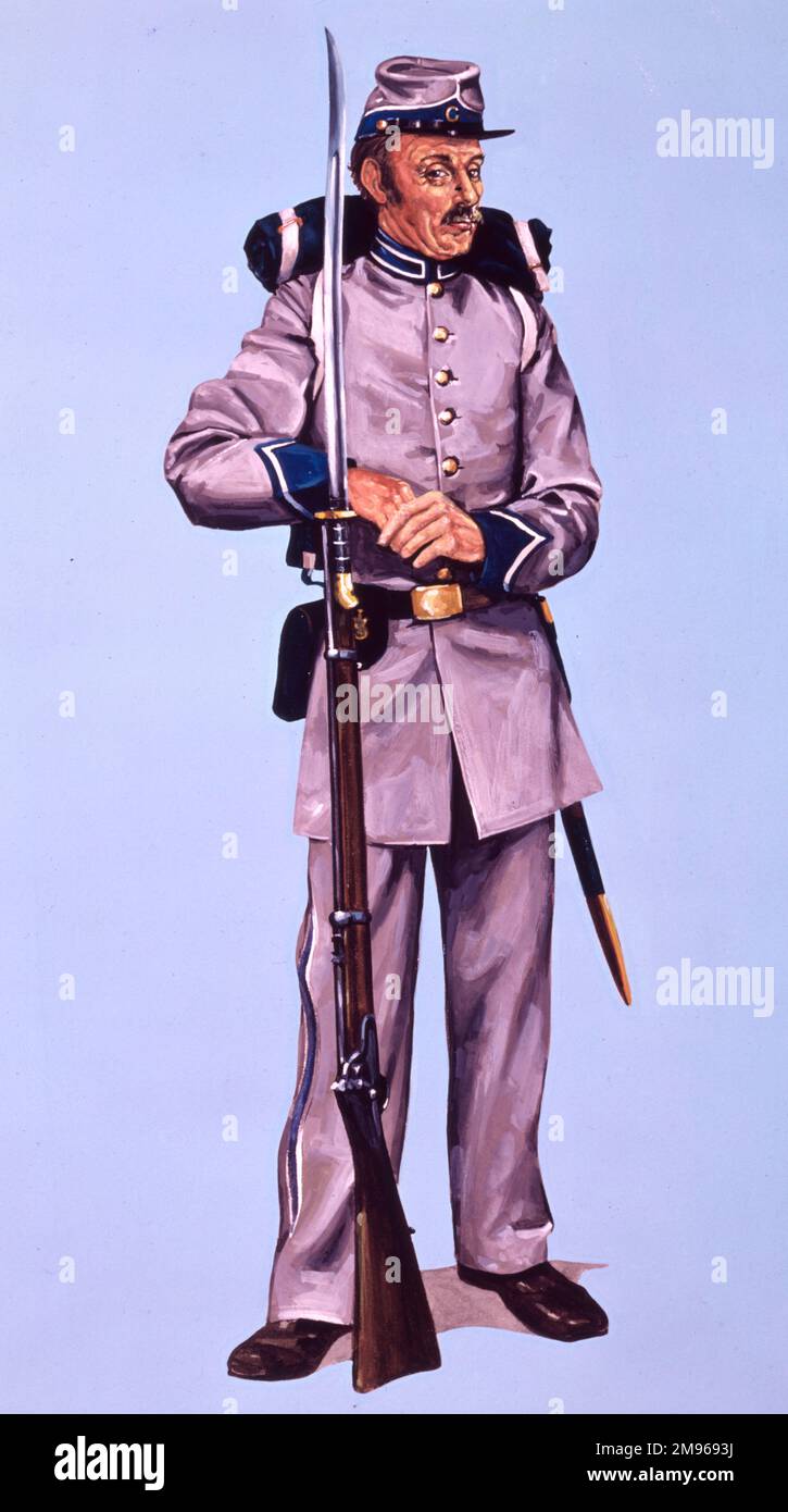 Infantryman confédéré - Guerre civile américaine (1860-63) Banque D'Images