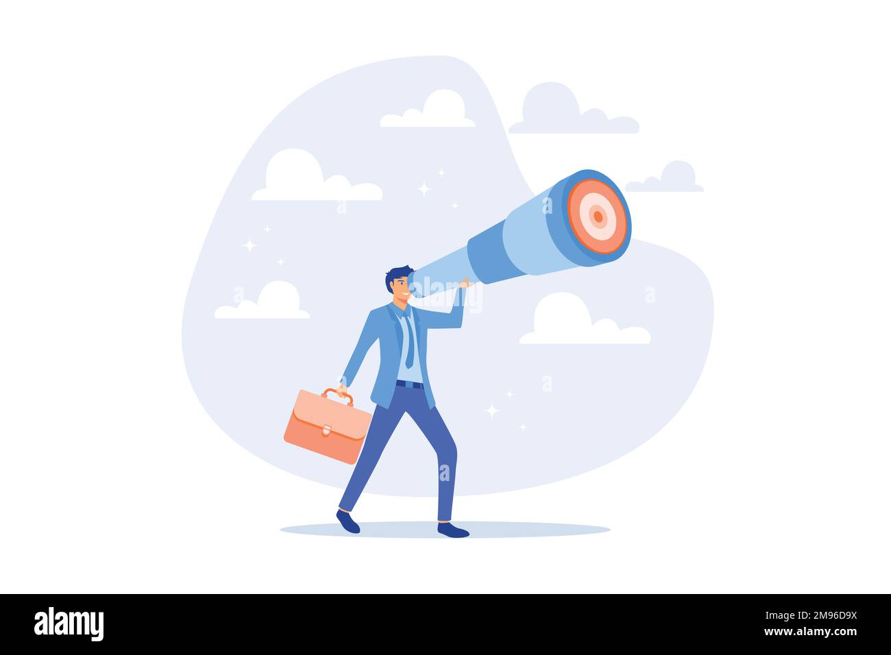 Rechercher une cible ou un but d'affaires, une mission ou un objectif à atteindre, découvrir un but ou trouver une stratégie pour atteindre un but ou un concept de destination, tout plat Illustration de Vecteur