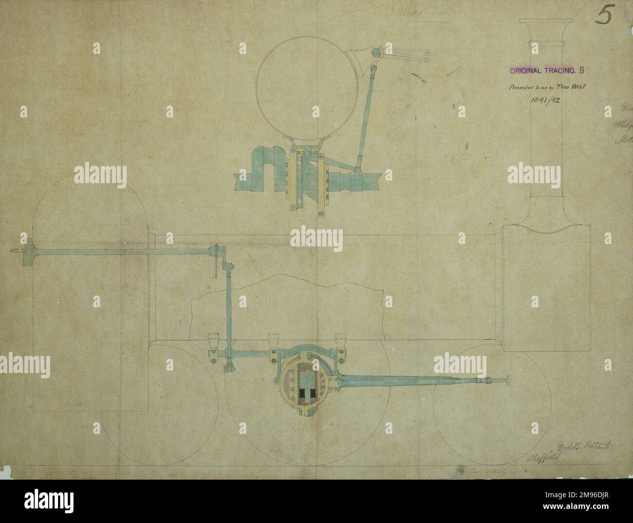Mouvement en coin breveté Dodd, élévation latérale Banque D'Images