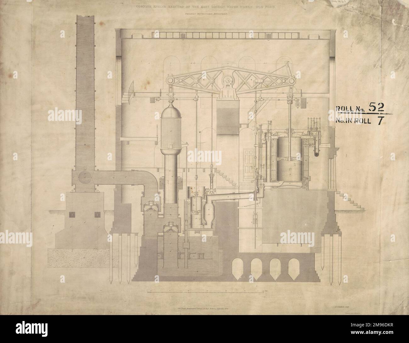 Moteurs Cornish construits à l'East London Water Works, Old Ford Banque D'Images