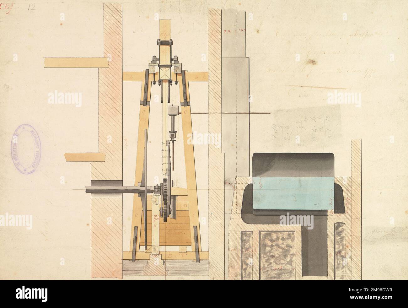 Vue d'arête du mouvement rotatif Banque D'Images