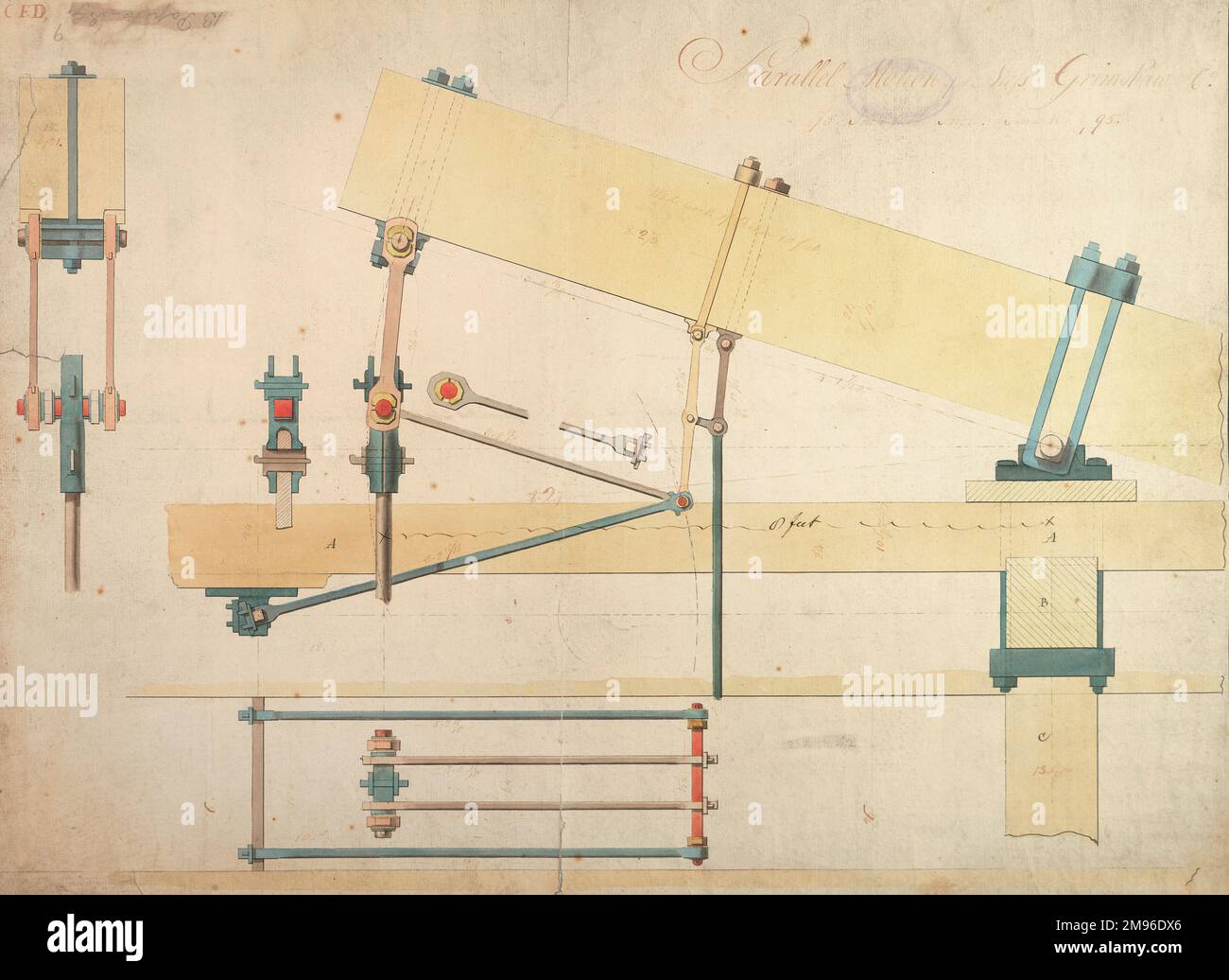 Moteur à vapeur Boulton et Watt avec train planétaire, 1795 Banque D'Images