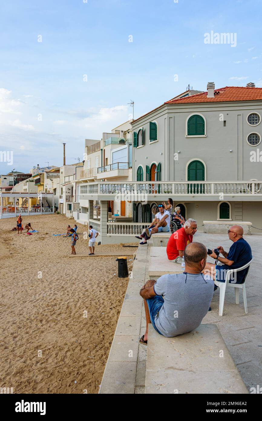 Maison de plage dans le sud de la Sicile, le lieu de tournage de la maison de Montalbano dans la série populaire de détectives TV Banque D'Images