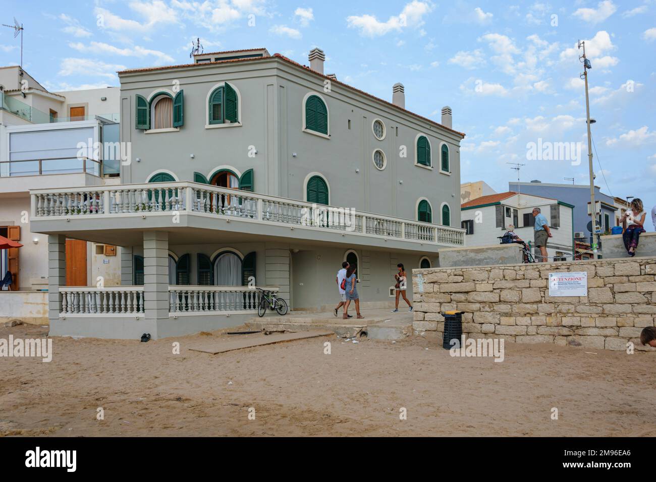 Maison de plage dans le sud de la Sicile, le lieu de tournage de la maison de Montalbano dans la série populaire de détectives TV Banque D'Images