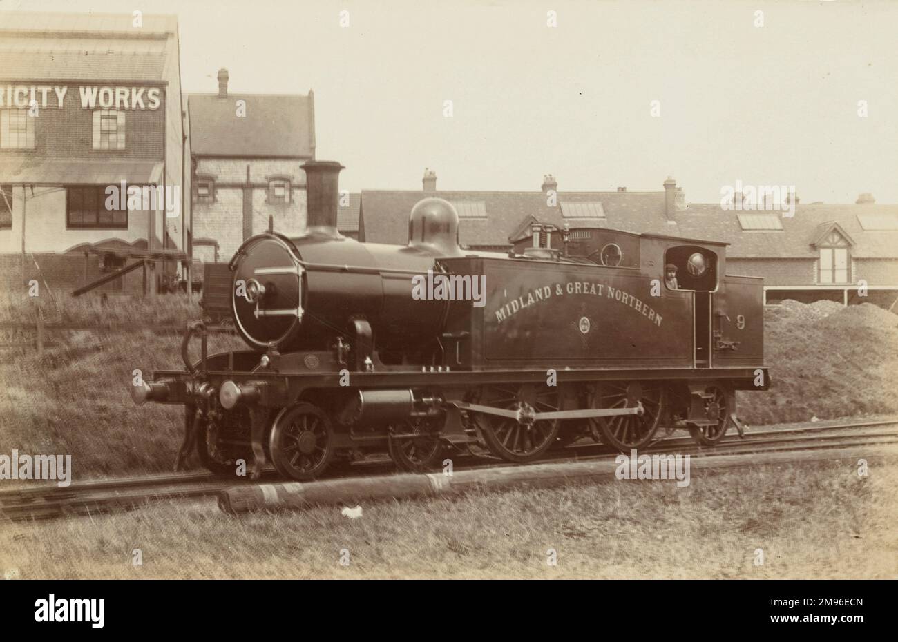 Locomotive no 9 moteur à réservoir couplé à dix roues, en service Banque D'Images