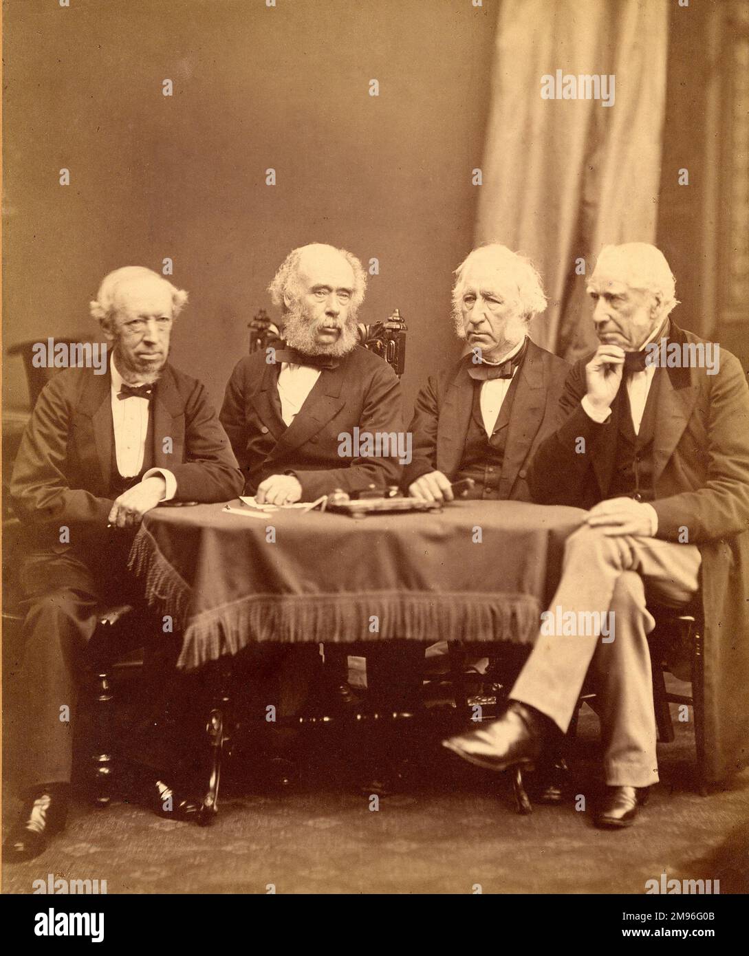 Quatre présidents de l'IMEHE : (de gauche à droite) John Penn, Joseph Whitworth, Robert Napier et William Fairbairn. Banque D'Images