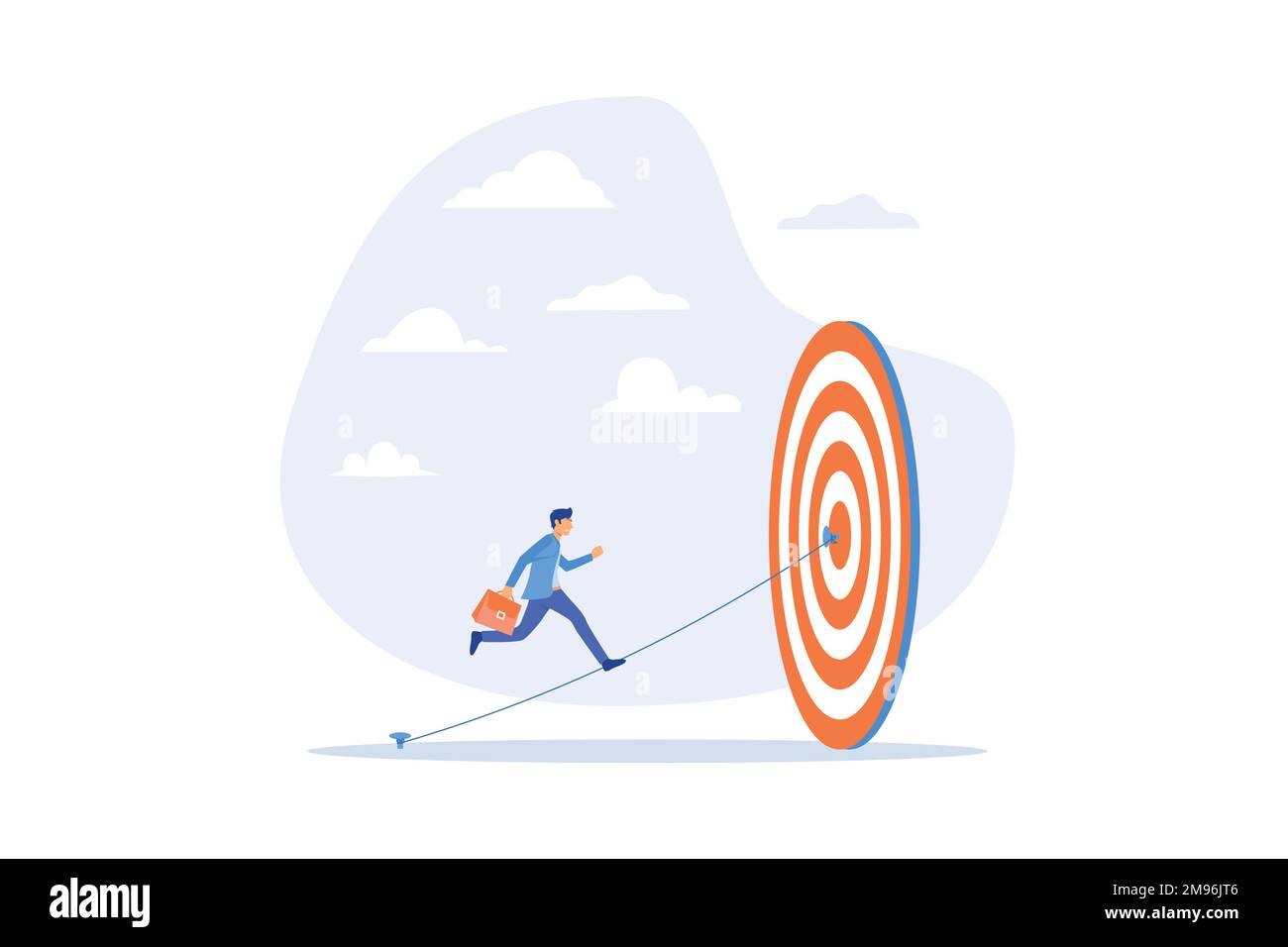 Définissez un objectif et prenez des mesures pour atteindre un objectif ou une cible, viser ou motiver à développer l'activité et la réussite, l'effort ou la compétence pour atteindre le concept d'objectif, vec plate Illustration de Vecteur