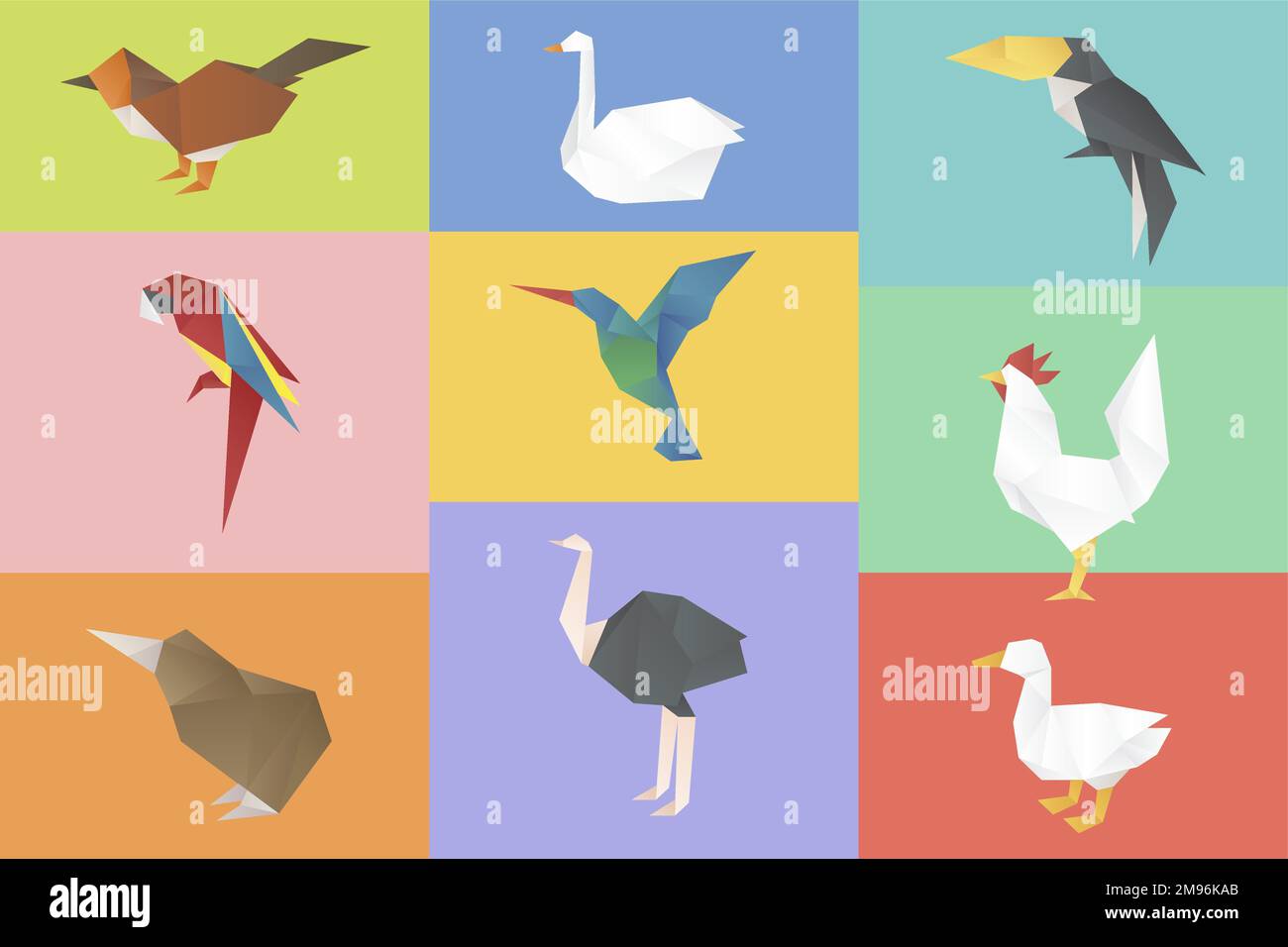 Animaux vecteur origami papier polygone illustration collection Illustration de Vecteur