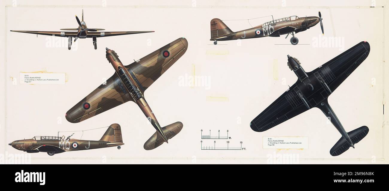 Fairey Battle K9182 avion dans la peinture de camouflage. Banque D'Images
