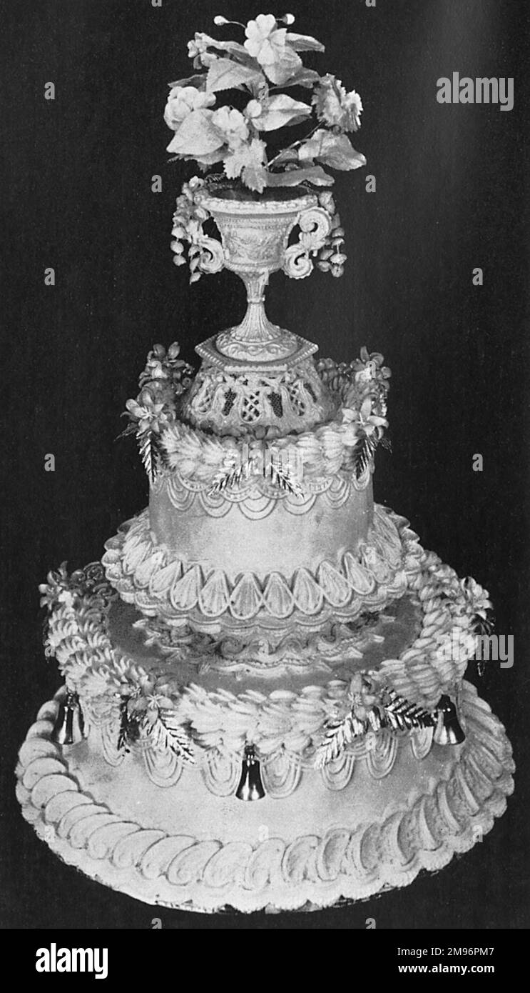 Gâteaux de mariage et de spécialité. Gâteau de mariage à deux niveaux Banque D'Images