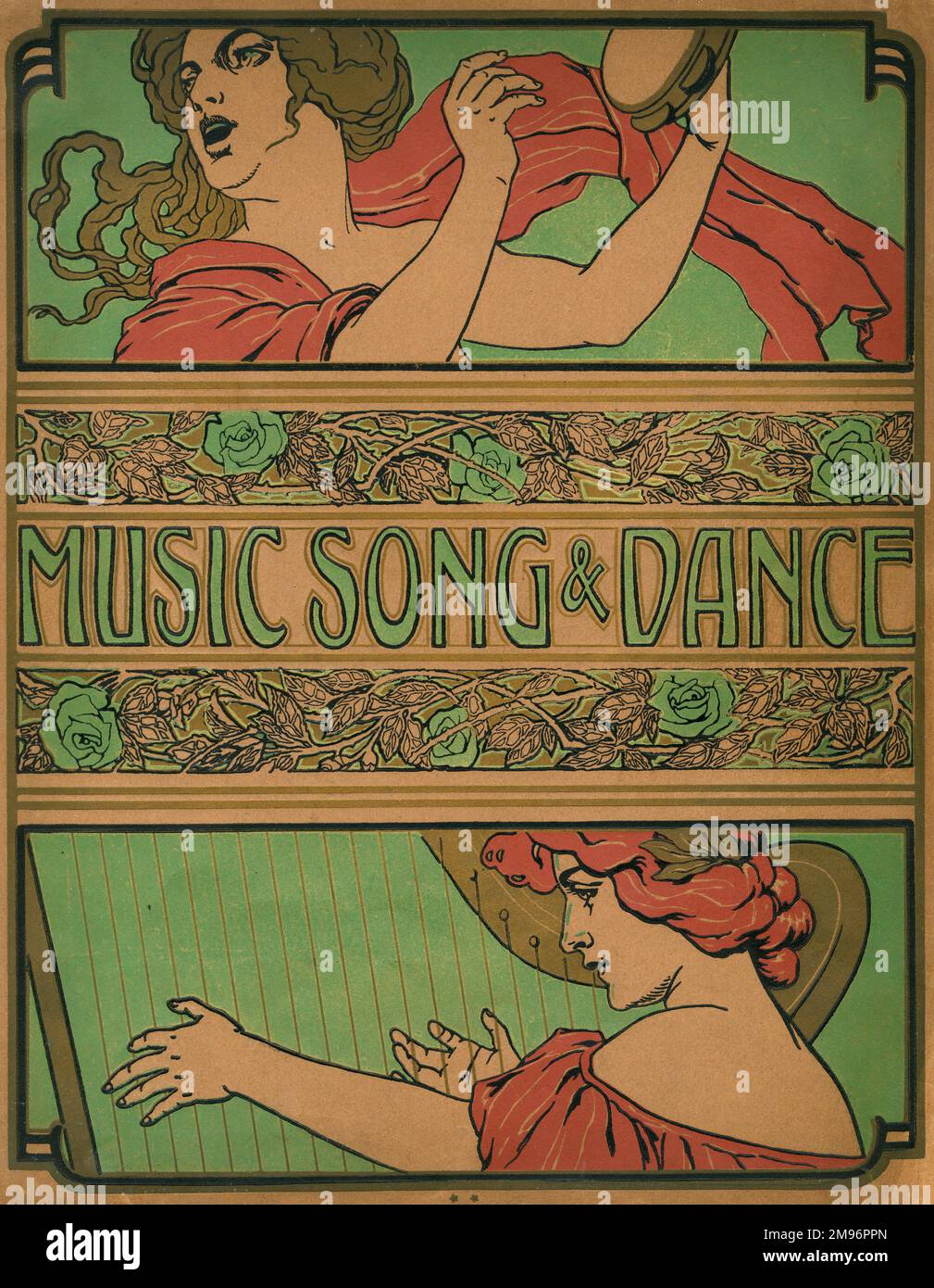 Music Song & Dance - couverture Art nouveau Banque D'Images