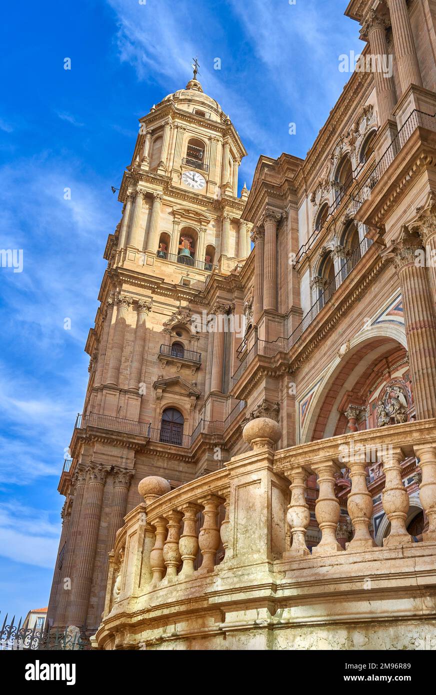 Cathédrale de Malaga, Plaza del Obispo, province de Malaga, Andalousie, Espagne Banque D'Images