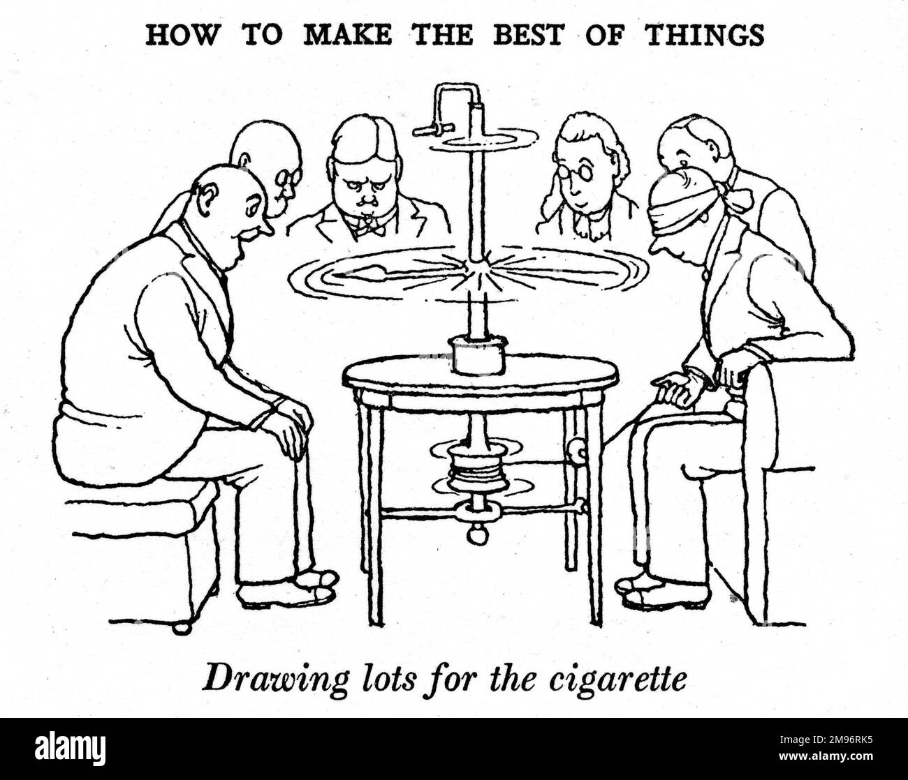 Heath Robinson - Cartoons de guerre - Seconde Guerre mondiale. Beaucoup de dessin pour la cigarette. Banque D'Images