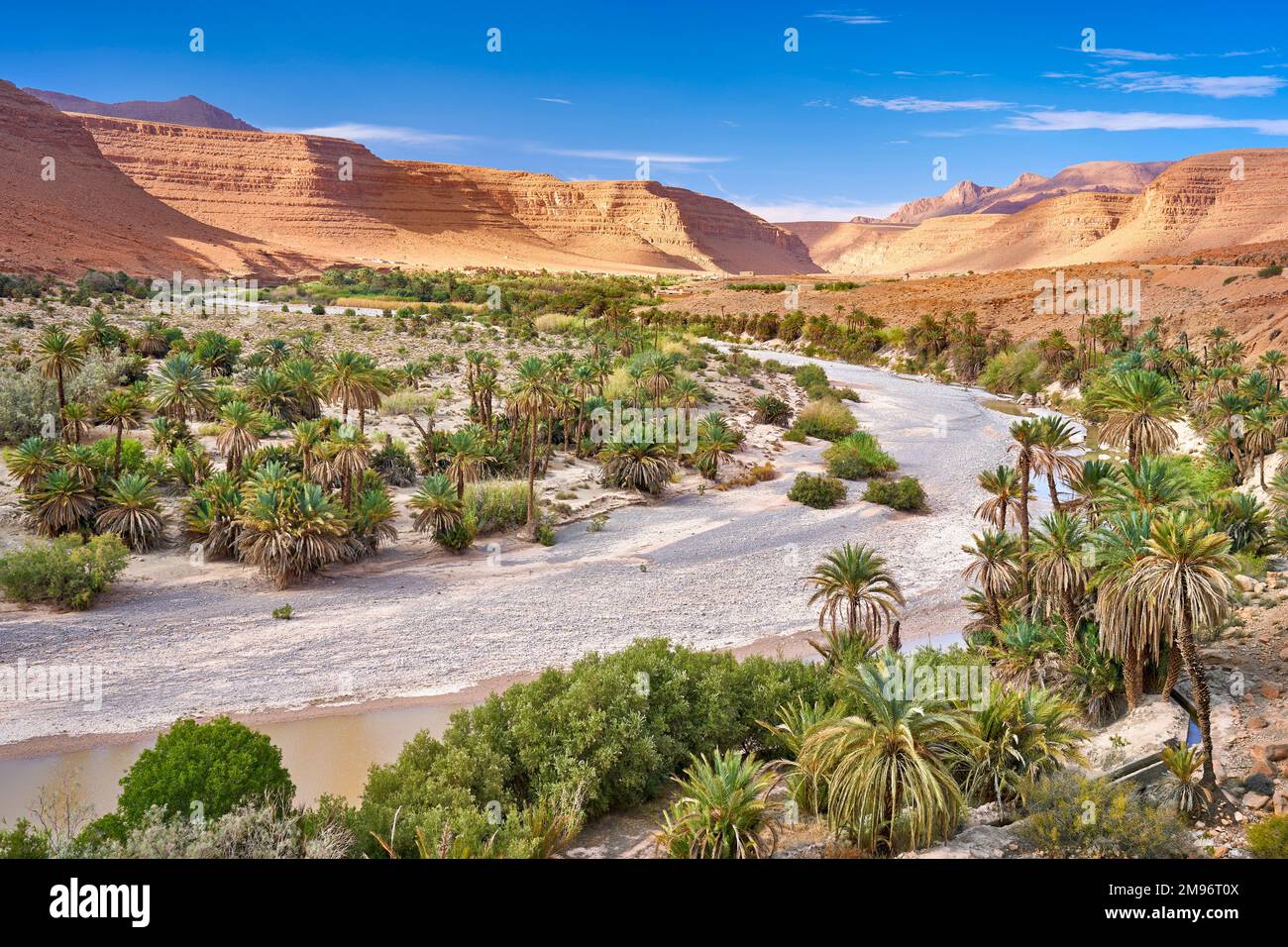 Paysage de la vallée de Ziz, Maroc, Afrique Banque D'Images