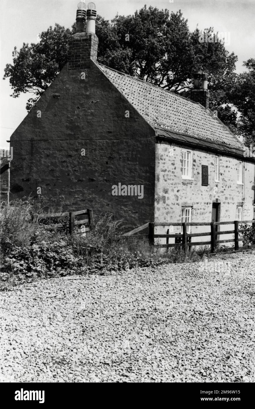 Lieu de naissance de George Stephenson, près de Wylam, Northumberland., vue avant gauche Banque D'Images