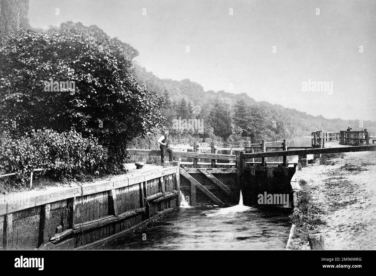 Célèbre site de beauté à la périphérie de Henley-on-Thames. complet avec verrou Banque D'Images