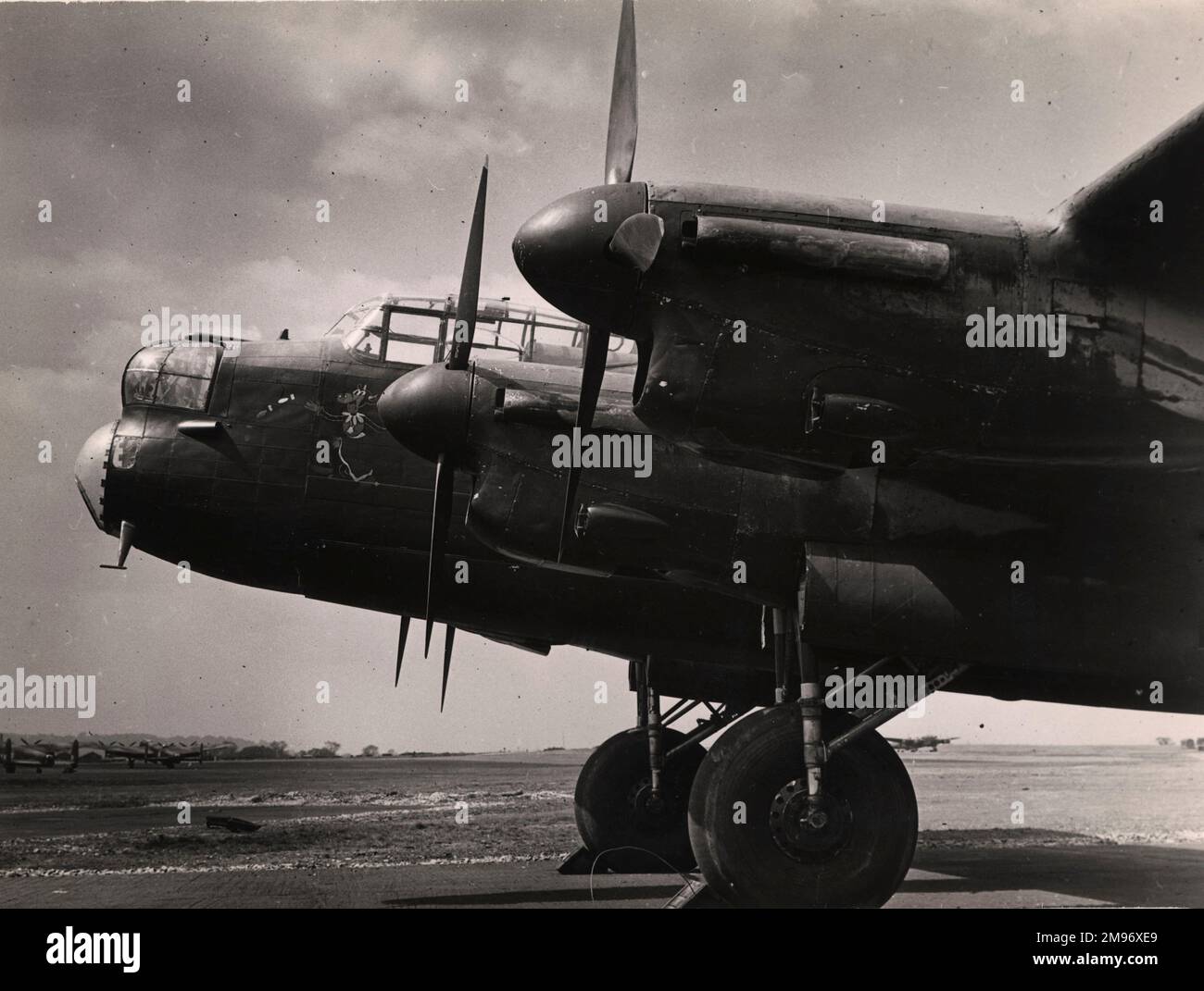 La moitié avant d'un Avro Lancaster III Banque D'Images