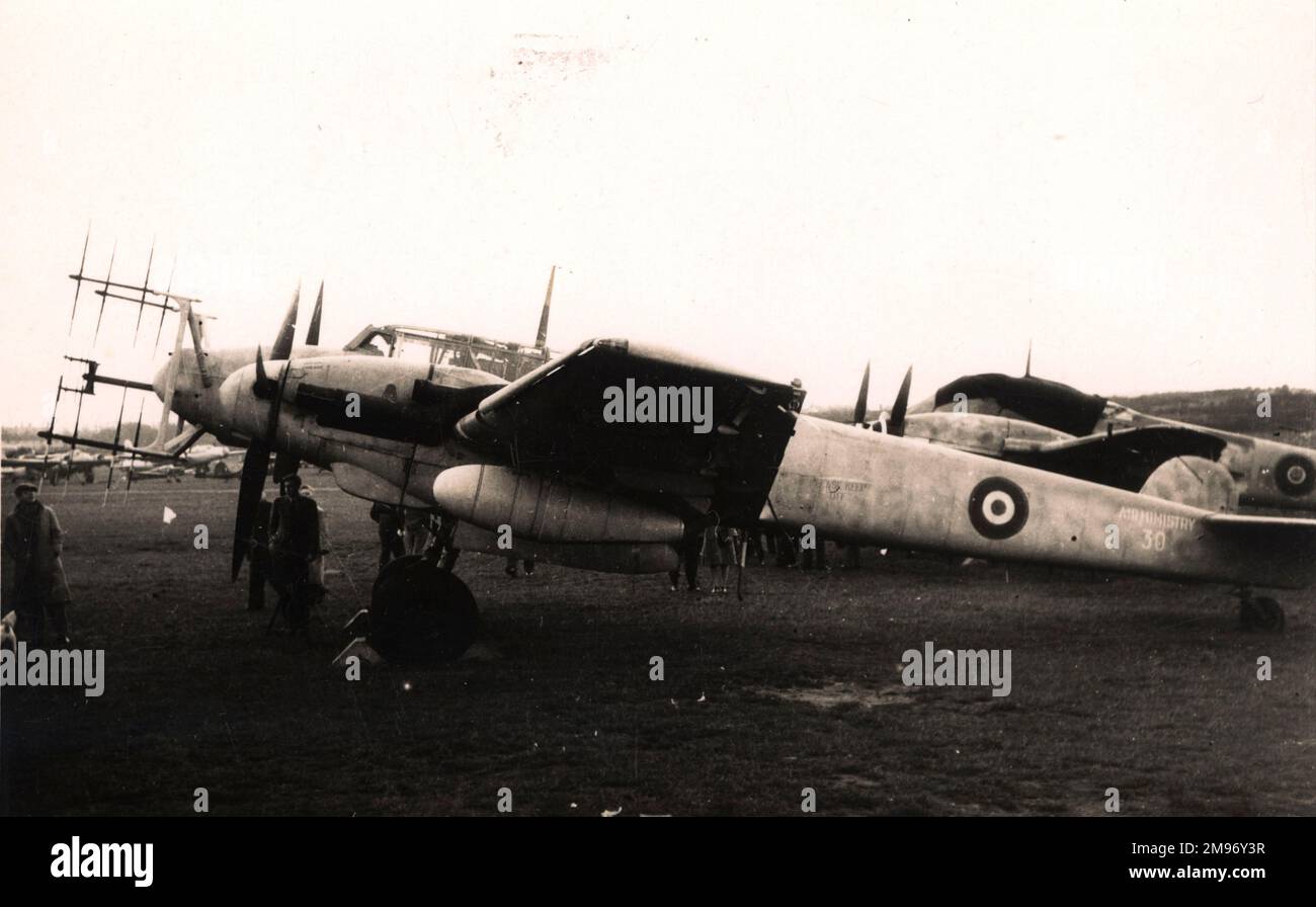 Capturé Messerschmitt Bf110G-4 chasseur de nuit. Banque D'Images