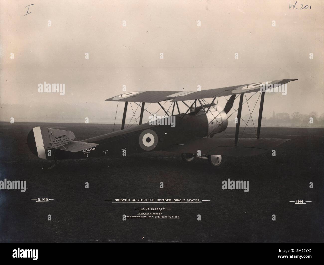 Bombardier monoplace Sopwith 1½ Strutter. Banque D'Images