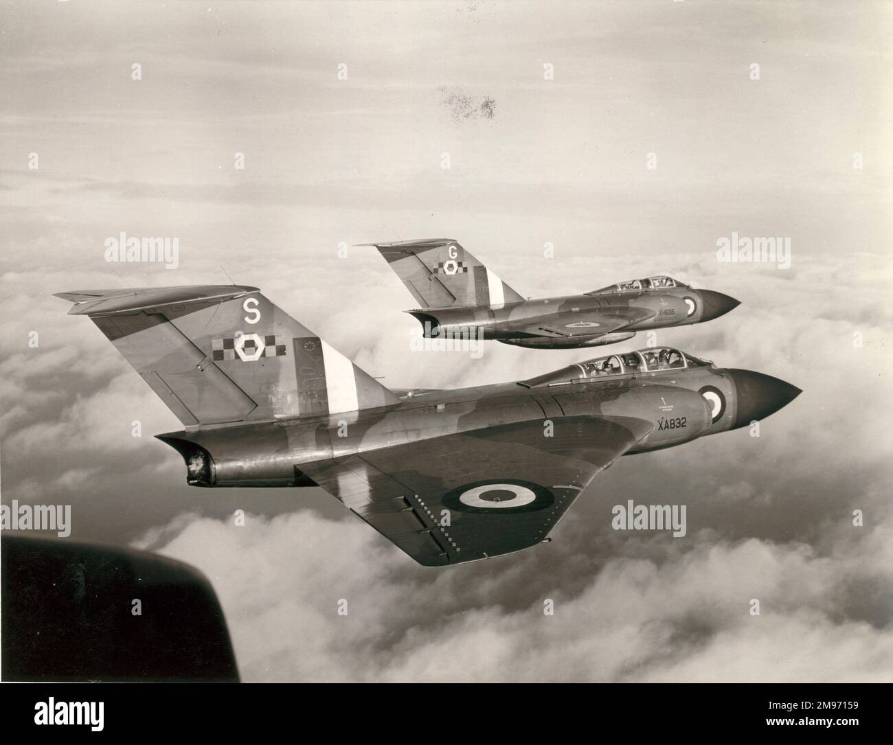 Deux Gloster Javelin F(AW)6s du 85 Squadron, XA832 et XH695. Banque D'Images