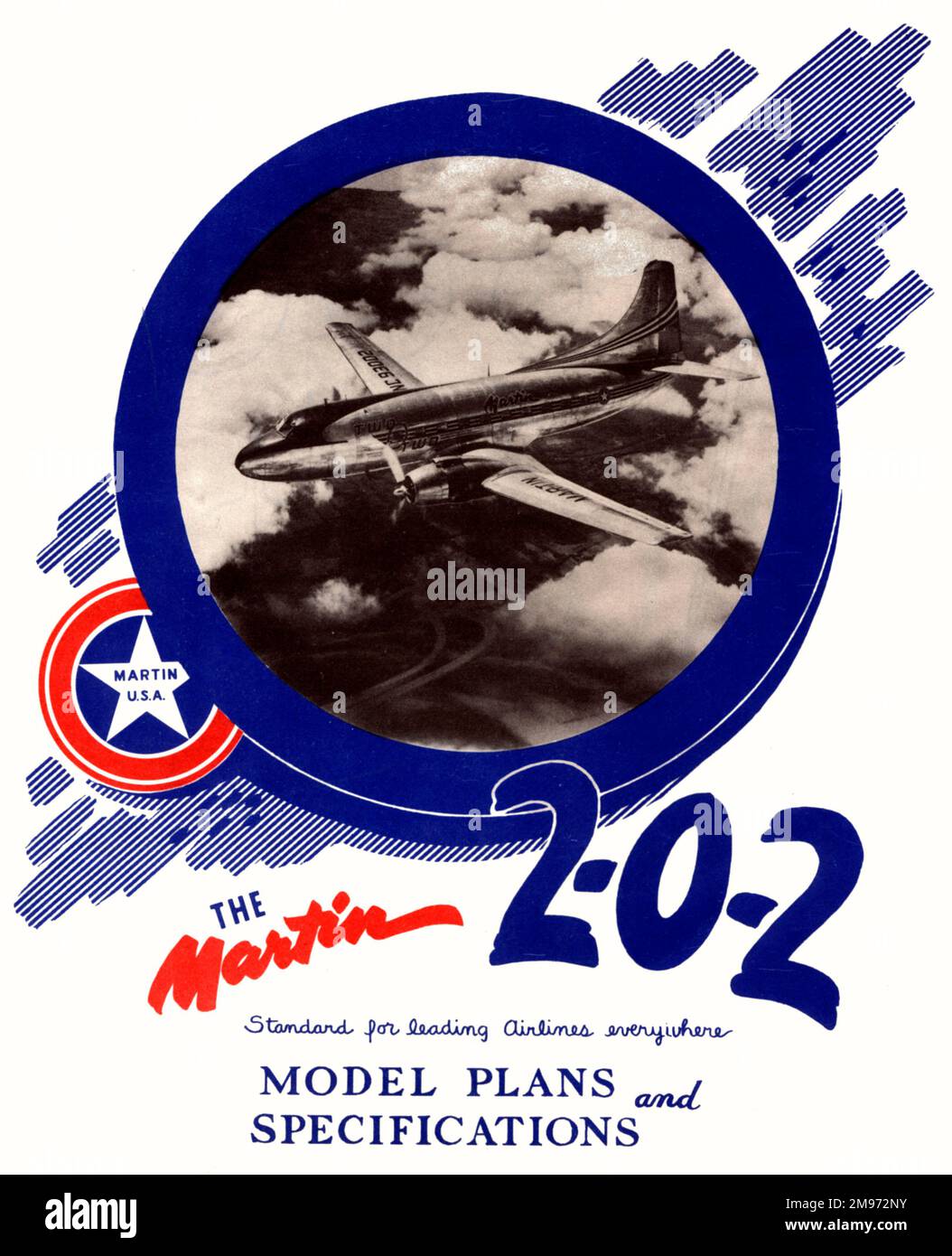 Brochure sur les plans et les spécifications des modèles Martin 2-0-2. Banque D'Images