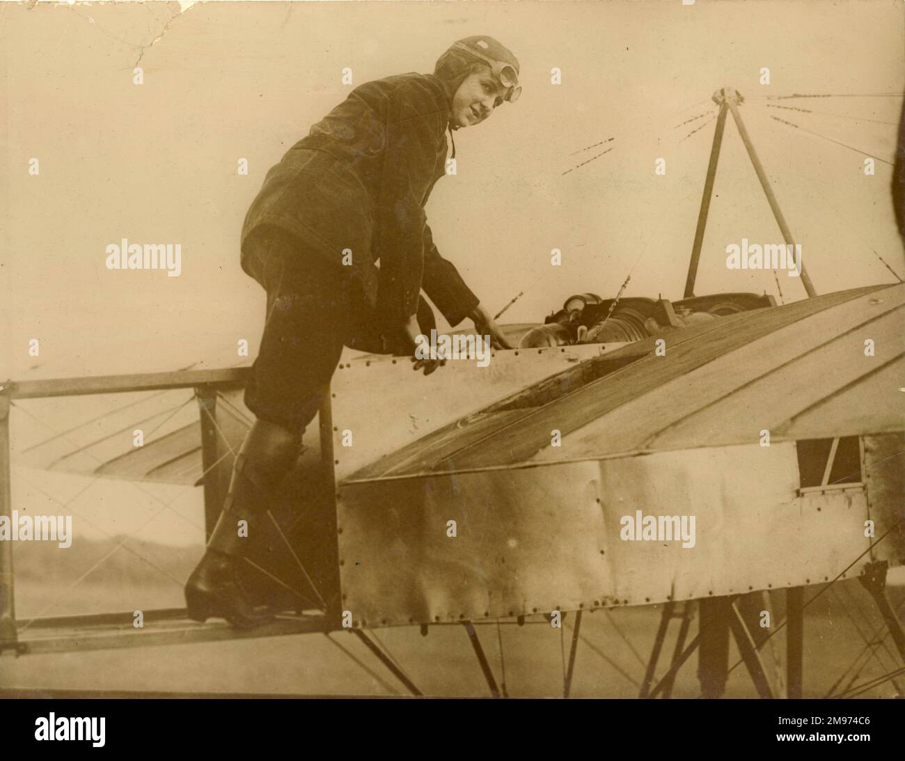 Mlle Bernetta Adams Miller (certificat no 173 de la Fédération Aéronautique internationale). Banque D'Images