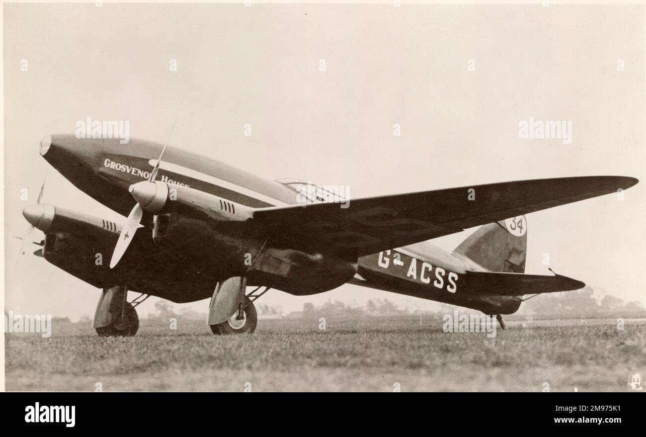 La troisième de Havilland DH88 Comet, G-ACSS, Grosvenor House. Banque D'Images