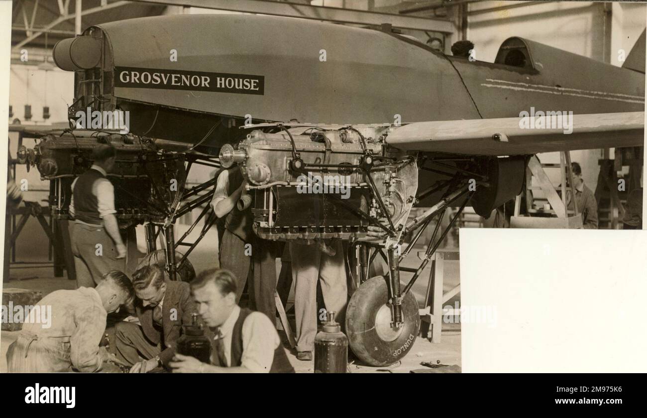 La troisième de Havilland DH88 Comet, G-ACSS, Grosvenor House. Banque D'Images
