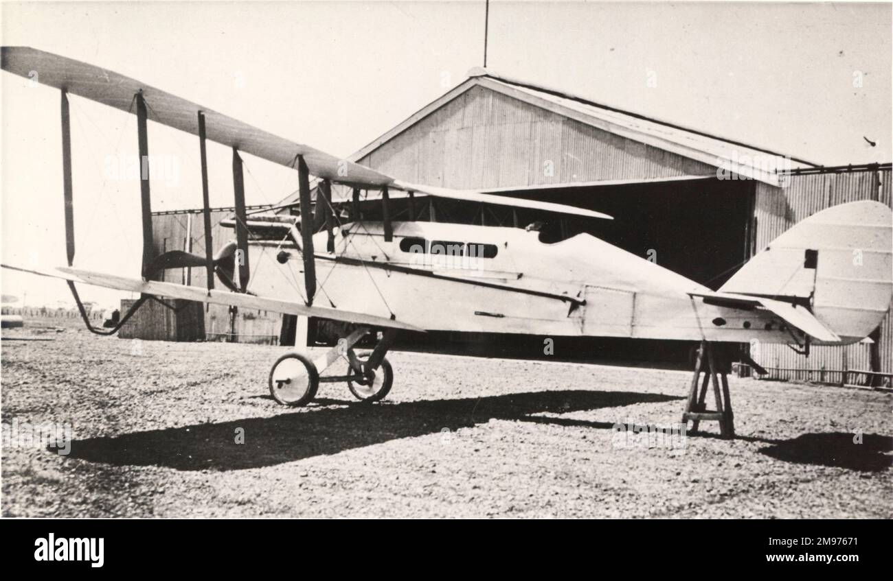 A de Havilland DH9C, G-AUFM, Ion, modifié par QANTAS à Longreach pour asseoir le pilote à l'arrière de la cabine. Banque D'Images