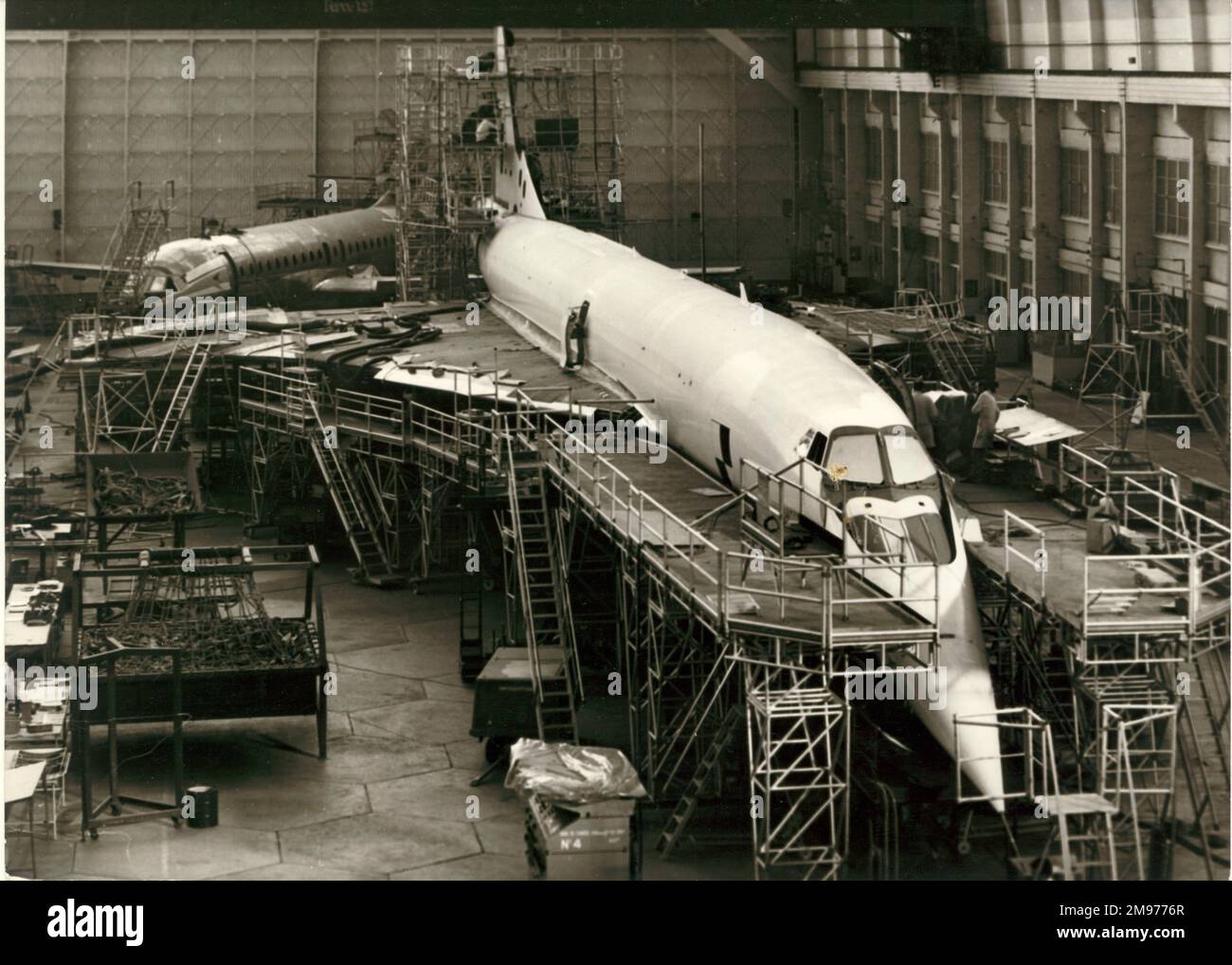 La deuxième pré-production Concorde, 02, lors des essais au sol de ses systèmes à Toulouse. Banque D'Images