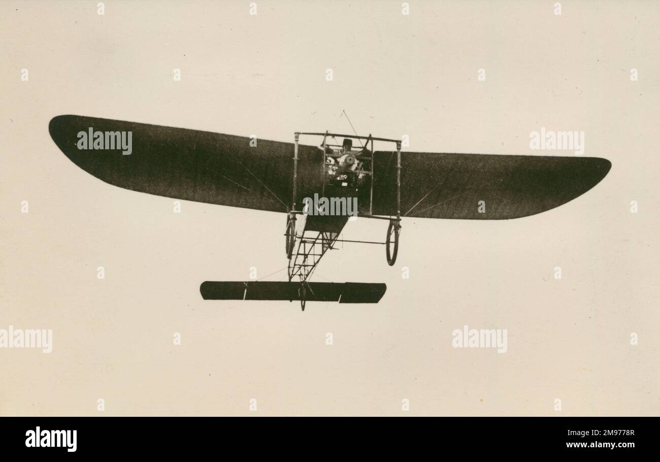 Louis Blériot lors de son vol en cross-Channel, le 25 juillet 1909. Banque D'Images