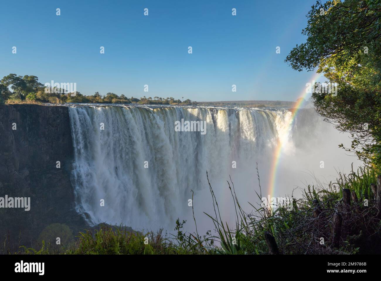 Victoria Falls, parc national de Victoria Falls, Zambie. Banque D'Images