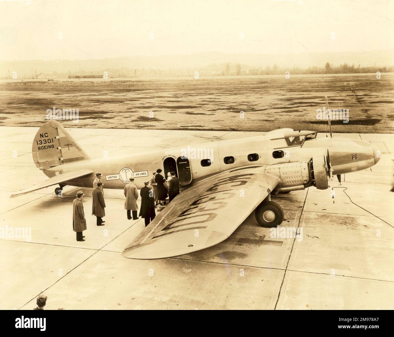 Le premier Boeing 247, NC13301, de United Air Lines. Banque D'Images