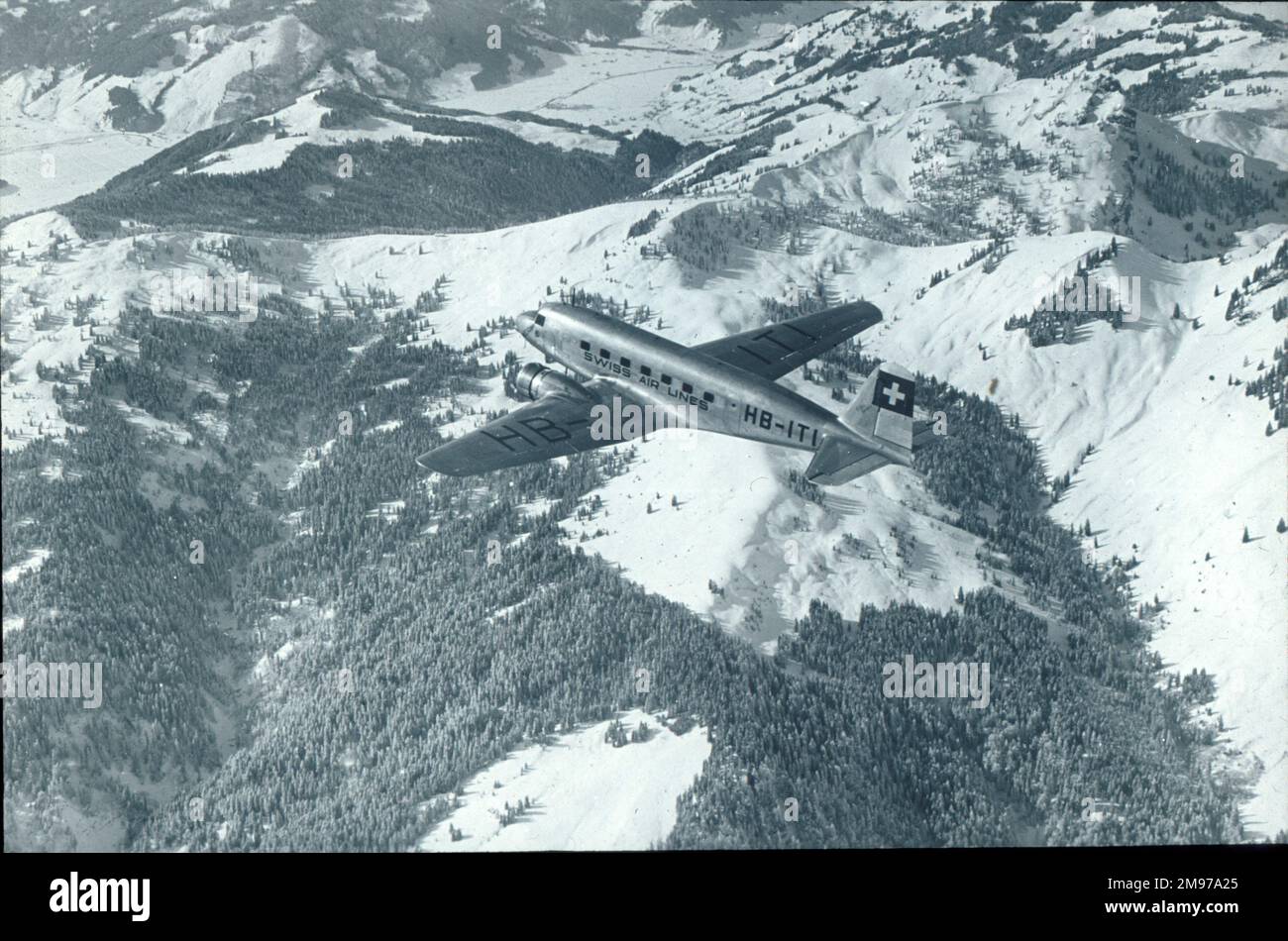 Douglas DC-2, HB-ITI, de Swissair. Banque D'Images