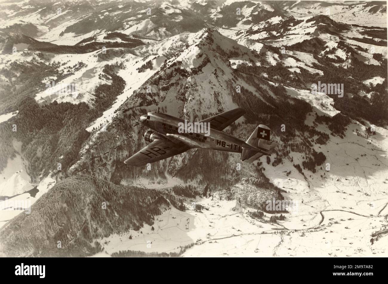 Douglas DC-2, HB-ITI, de Swissair. Banque D'Images