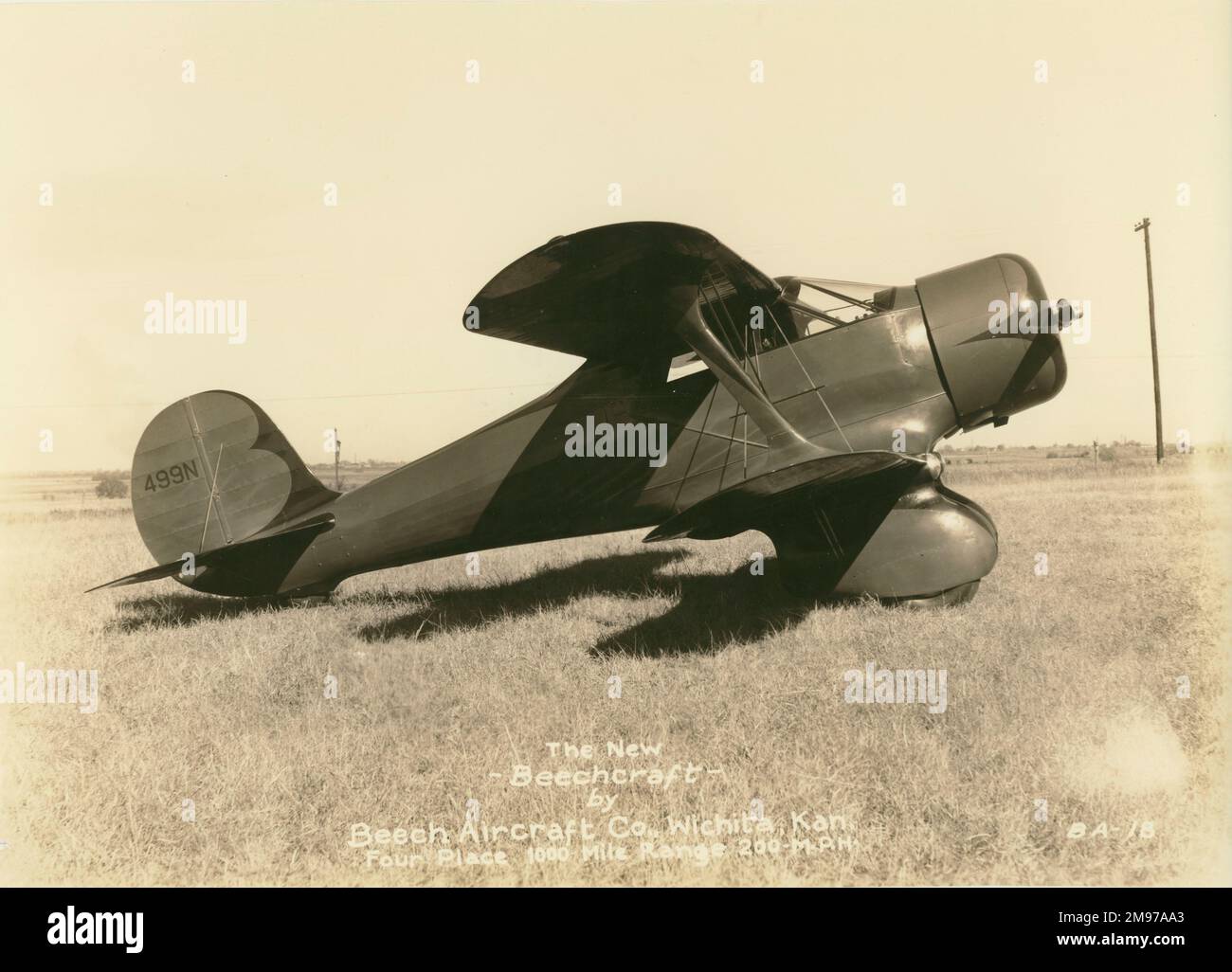 Le premier Beechcraft 17R Stagerwing, 499N. Banque D'Images