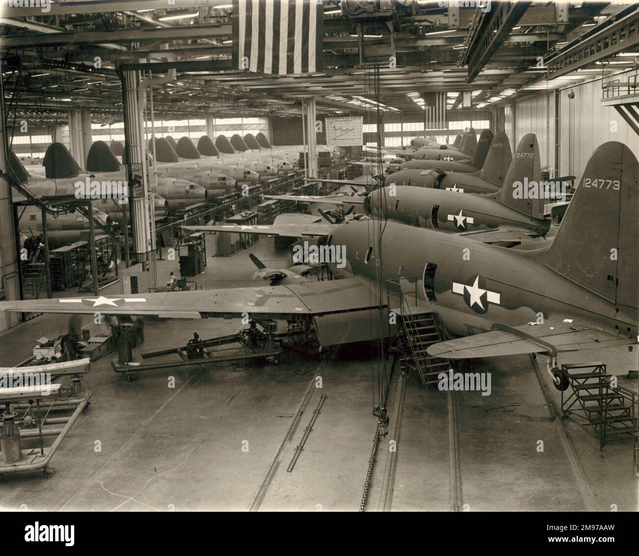 Curtiss C-46 production de Commando à l'usine de Buffalo de Curtiss-Wright. Banque D'Images