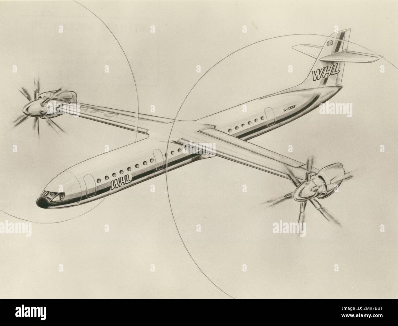 Le grand concept de rotor inclinable WE-02 de Westland peut accueillir 80 passagers. Juillet 1968. Banque D'Images