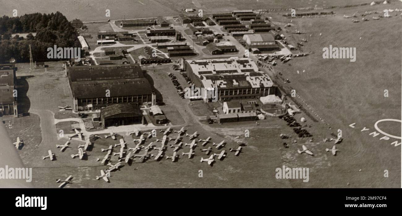 Réunion internationale à Lympne organisée par le club de vol de Cinque ports en septembre 1937. Banque D'Images