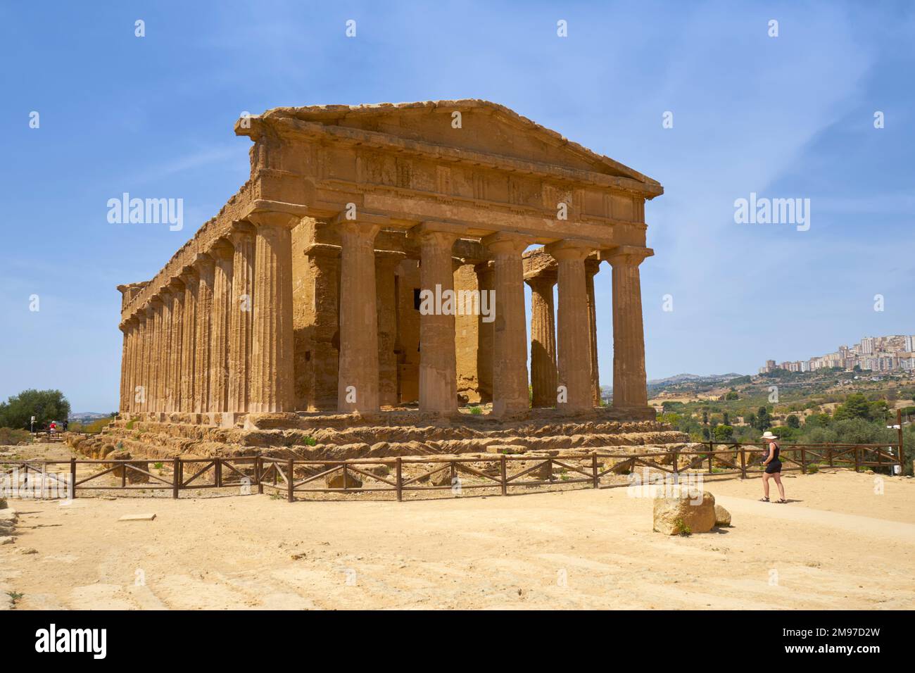 Temple de Concord, Vallée du Temple, Agrigente, Sicile Banque D'Images